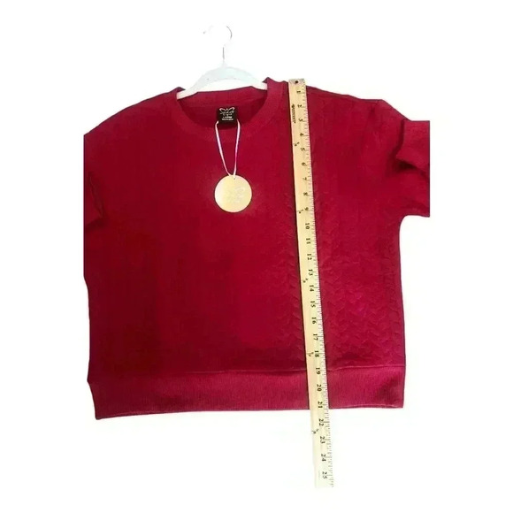 Laila Ali Red Cable Knit Sweater, Large - Picture 6 of 6